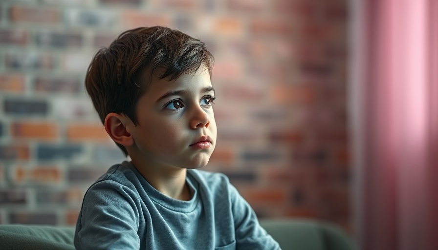 Young boy looking contemplative supporting children with ADD and ADHD.