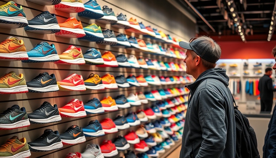 OUC Orlando Half Marathon Gear, people in sneaker store discussing running shoes.