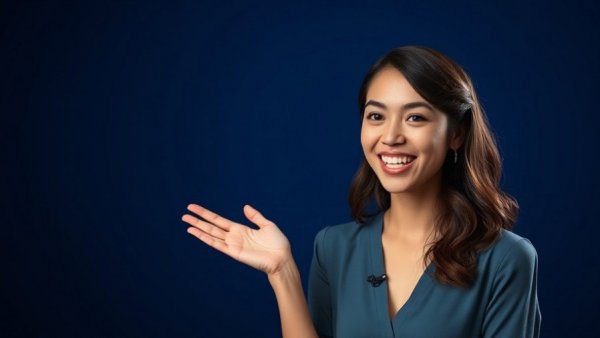 AI Video Creation for Marketing tools overview with smiling woman.