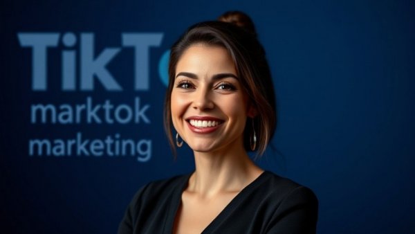 Confident woman discussing TikTok marketing funnel tools.