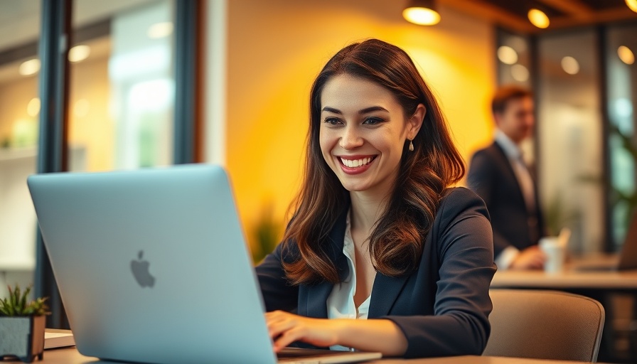 Professional women in office, engaging in social media marketing.