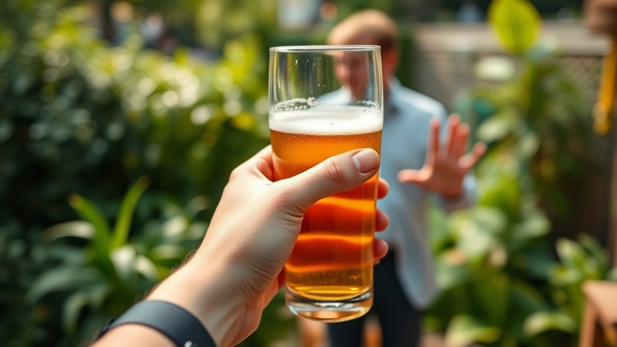 Person declining beer offer; exploring Ozempic's impact on alcohol consumption reduction.