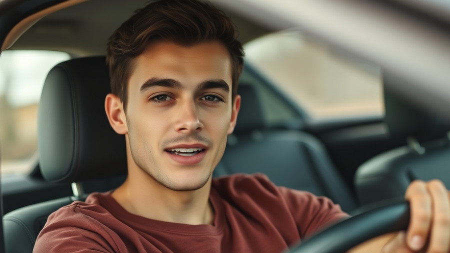 Casual young man speaking in car about Charlotte Rail Trail bridge construction.