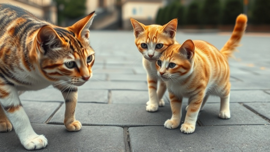Two observing cats on pavement highlighting nonprofit animal care.