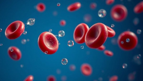 Blood cells with sugar crystals concept, rare desert berry diabetes treatment.