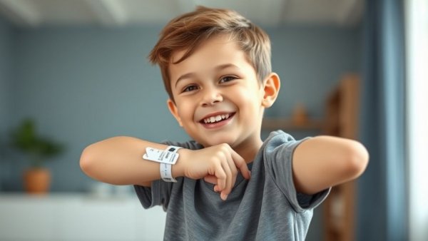 Young boy showing vaccine band-aid linked to fewer infections and allergies in kids with eczema