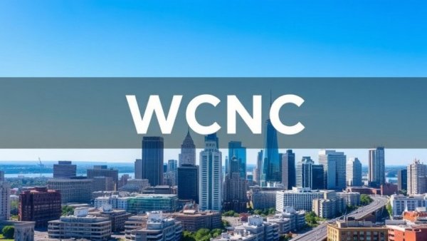City skyline with WCNC logo, community spirit theme.