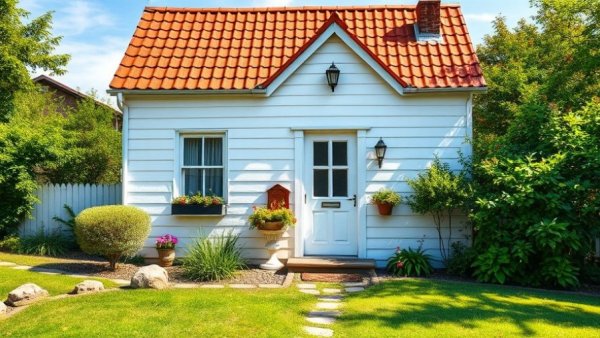Charming white and red cottage symbolizing selling your house to an investor.