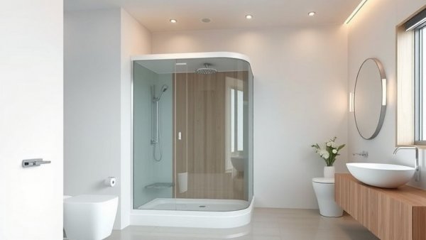 Modern shower cabins transform bathroom with minimalist design.