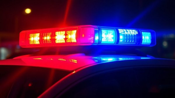 Police lights during Concord Christmas tree lighting shooting incident.