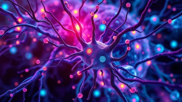 Microscopic view of microglia and amyloid plaques in Alzheimer's protection.