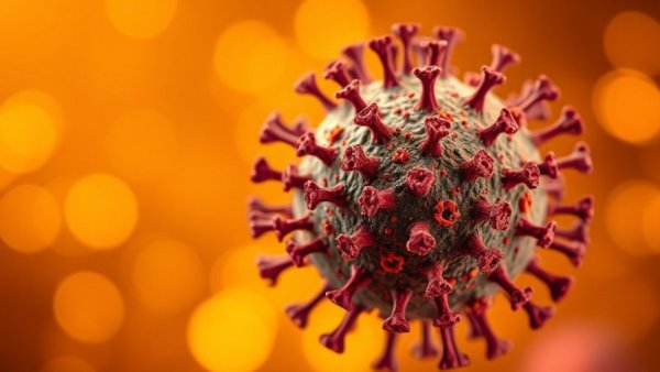 Colorful virus illustration depicts heat resistant bird flu virus.