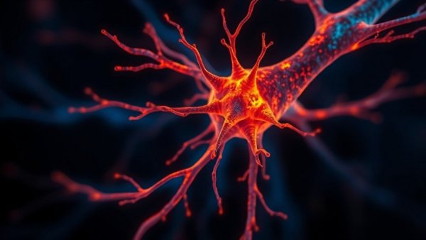 Glowing neuron illustrating brain imaging breakthrough in Parkinson's research.