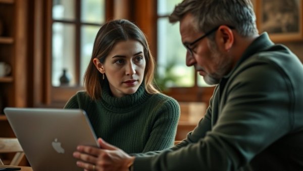 Attentive woman in discussion about ALTA Settlement Statement.
