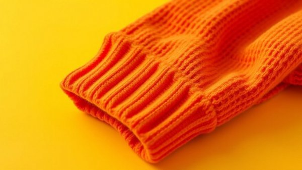 Cozy orange knit sweater on yellow surface, how to stay warm this winter.