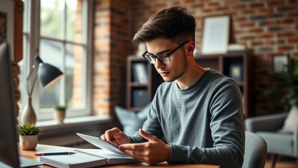 Person calculating expenses in a home office for budget for home maintenance.
