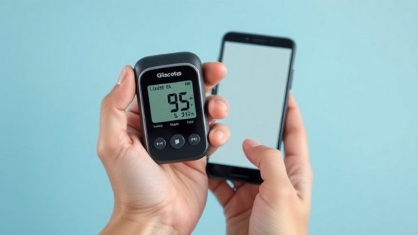 Diabetes technology advancements with glucose meter and smartphone.
