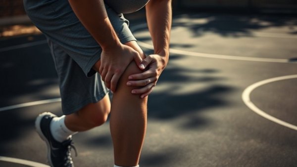 Athlete coping with sports injuries on basketball court.