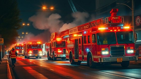East Charlotte apartment fire scene with emergency response.