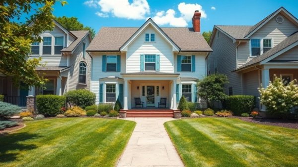 Suburban house with garden pathway, showcasing home appeal. Time is of the essence in real estate.