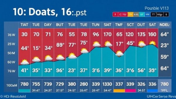 Charlotte cold front forecast 10-day weather chart.