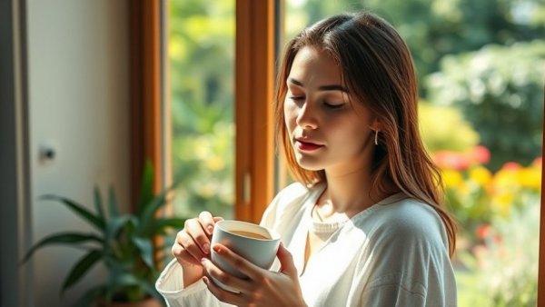 Relaxing morning with coffee to upgrade your morning routine naturally.