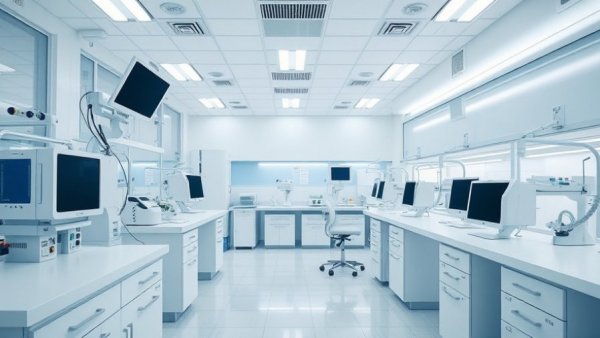 Clinical trial laboratory setup for cardiovascular research.