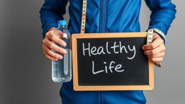 Investing in Your Health concept with chalkboard and water bottle