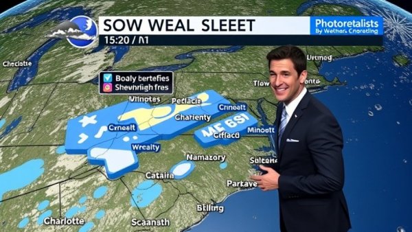 Charlotte weekend weather forecast with snow/sleet potential map.