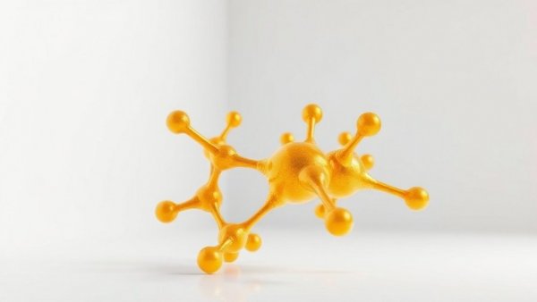 Golden molecular structure representing thyme extract nanodosing.