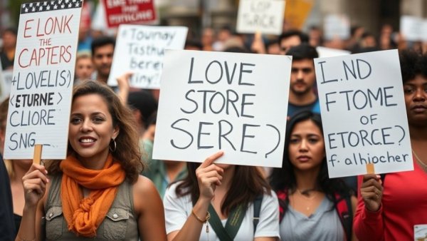 Diverse activists protesting passionately outdoors.