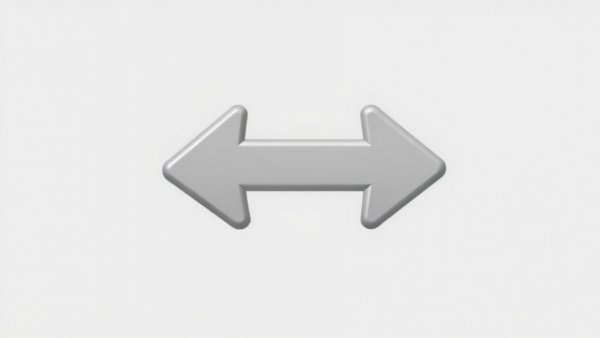 Gray warning icon with arrows, simple design