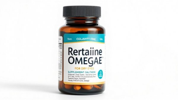 Retaine Omega Forté supplement bottle for dry eyes with clear label.