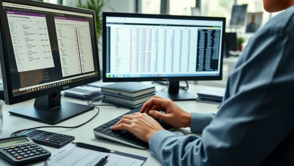 Benefits of CRM for Nonprofits: Person using CRM on a computer in an office.