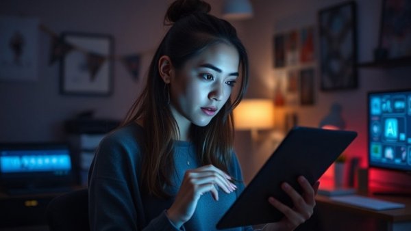 AI scribes mental health professionals using technology in a modern setting.