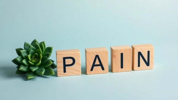 Minimalistic 'PAIN' sign with succulent; consider when to worry about pain.