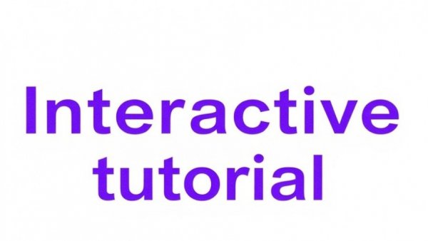Purple text 'Interactive tutorial' on white.