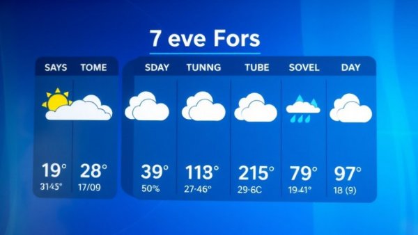 Jet stream brings chill and potential rainfall in 7-day forecast.