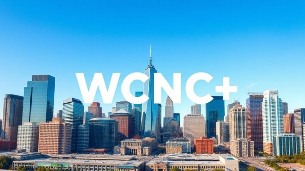 WCNC+ logo over Charlotte skyline for Queen City Loop Community Event.