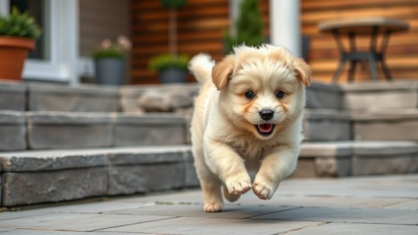 Playful puppy running in backyard, symbolizing successful nonprofit initiatives.