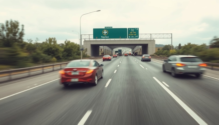 Busy highway illustrating South Carolina hands-free driving law.
