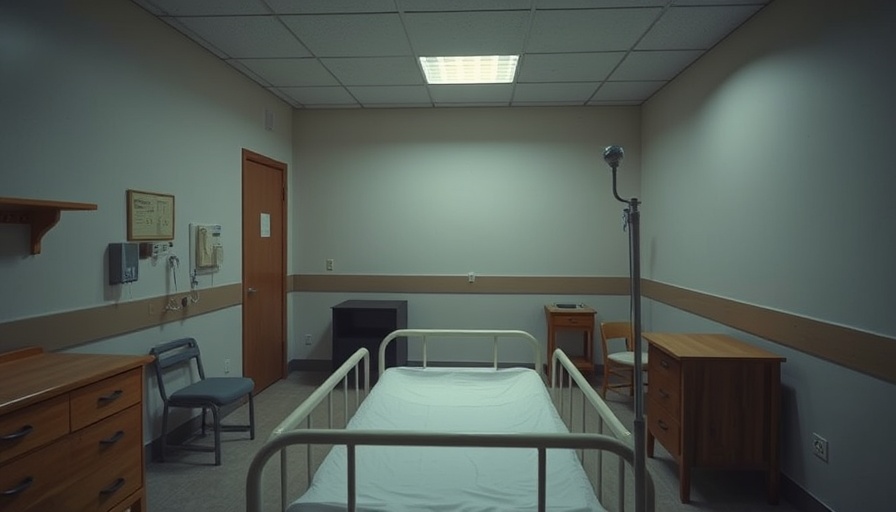 Empty nursing home room with bed, related to Upstate nursing home neglect charges.
