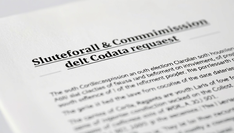 Legal document regarding South Carolina Election Commission DOJ data request.