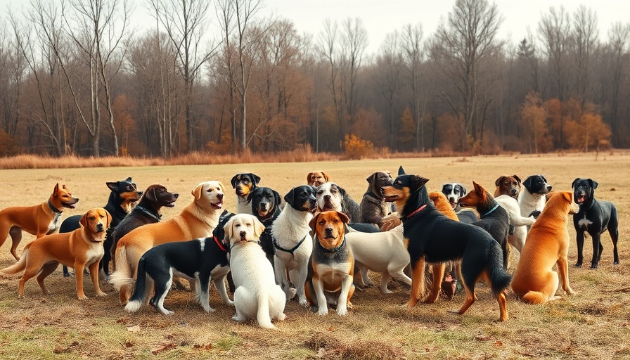 Wellford dog pack in an open field