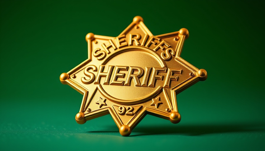 Pickens County Sheriff's badge related to gas station burglaries.