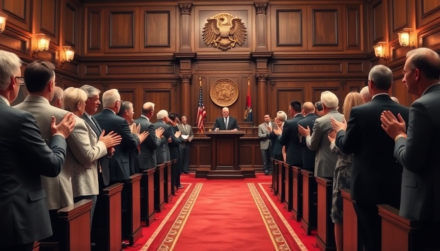 Iryna's Law announced in a legislative chamber with audience.