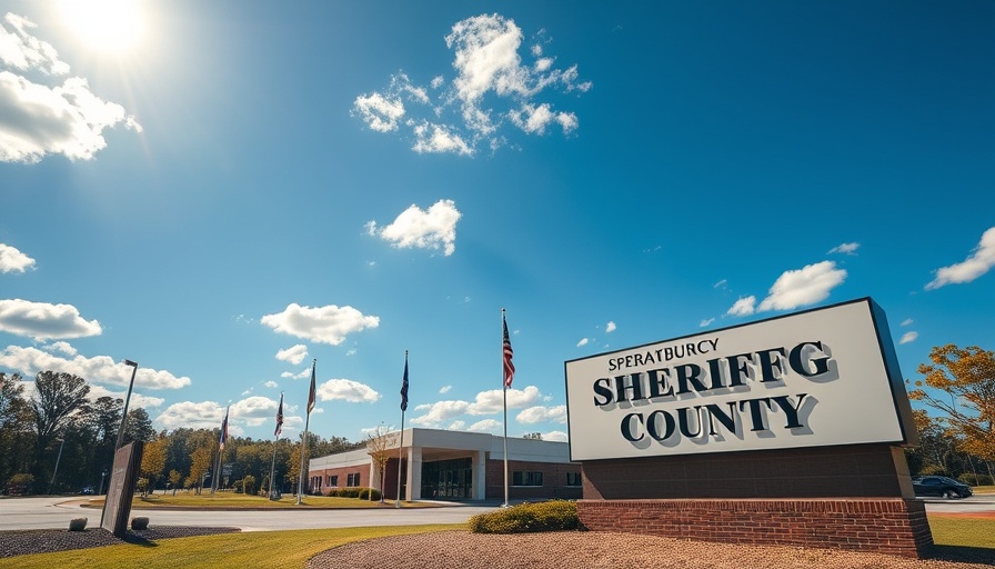 Spartanburg County Sheriff's Office sign under clear sky, complaints against Chuck Wright