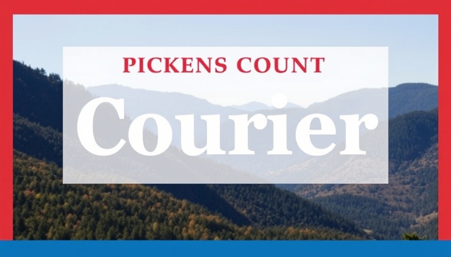 Pickens County Courier newspaper logo and contact information.