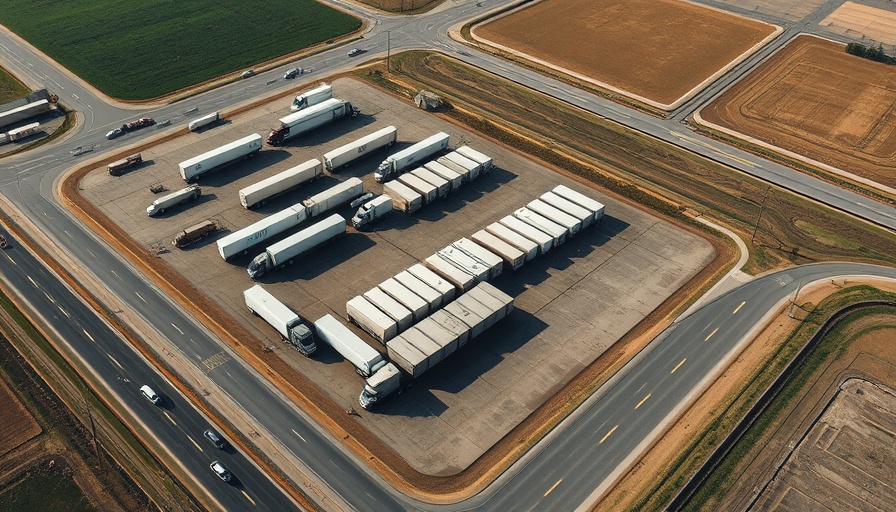 Aerial photo of Randolph Trucking facility investment area.