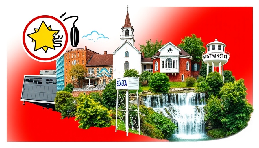 Blue Ridge Bank grand opening Pickens: local landmarks collage, radio station logo.
